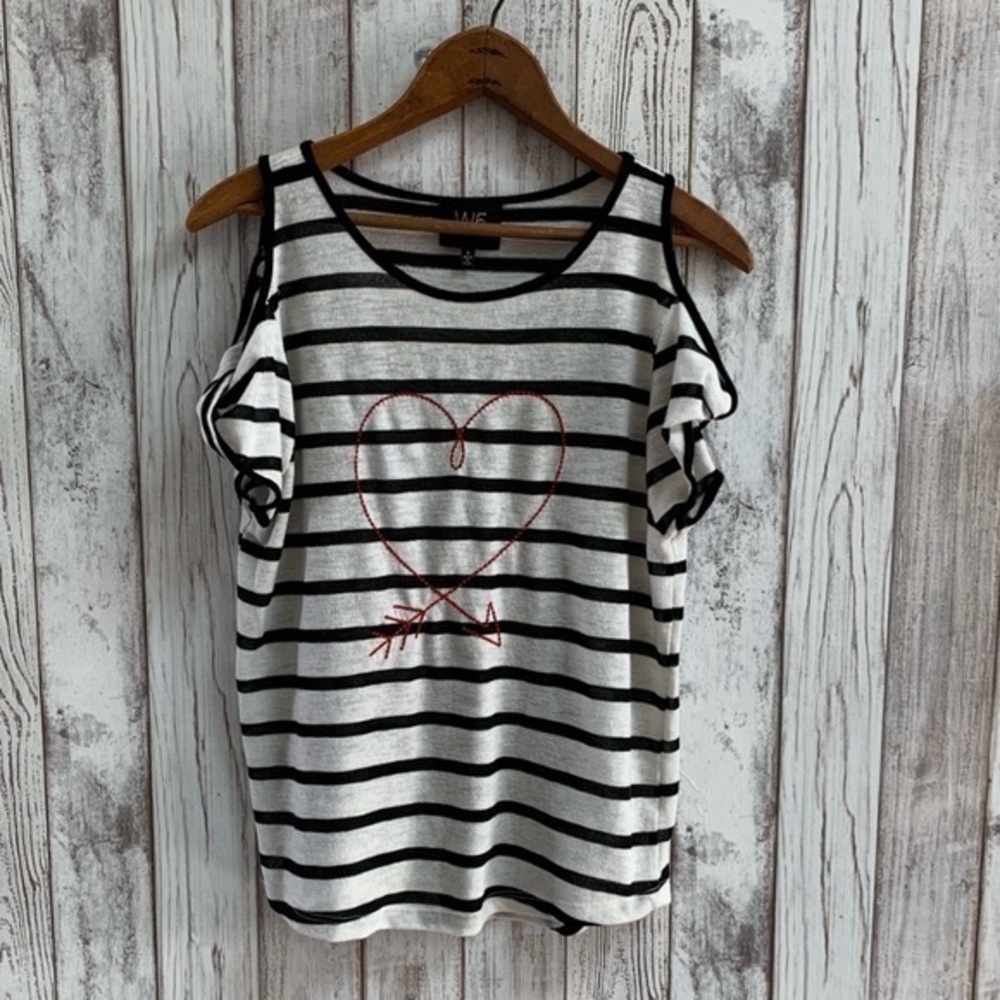 W5 striped cold shoulder top size small